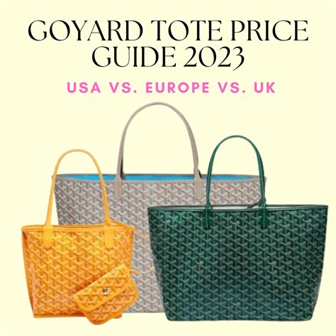 goyard tote price increase|goyard 2023 price list.